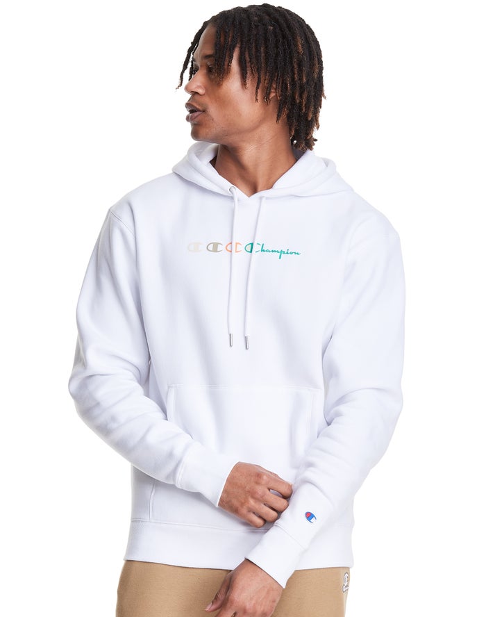 Sudadera Con Capucha Champion Hombre - Classic Fleece Triple Logo ( Blancas ) 7156832-JL